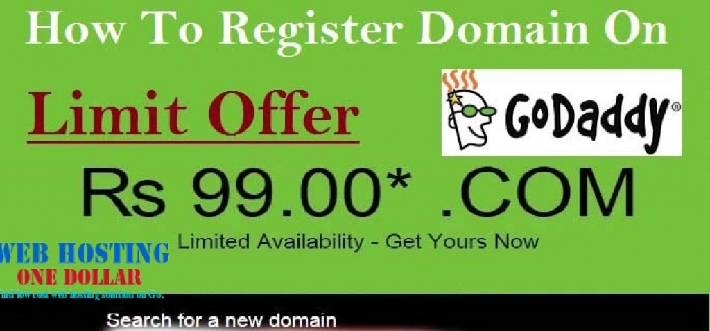 Rs 99 Domain name registration godaddy