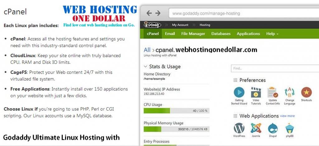 Godaddy Ultimate Linux Hosting with Cpanel