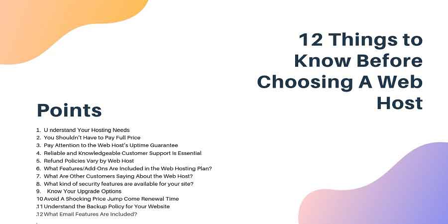 12 Things to Know Before Choosing A Web Host