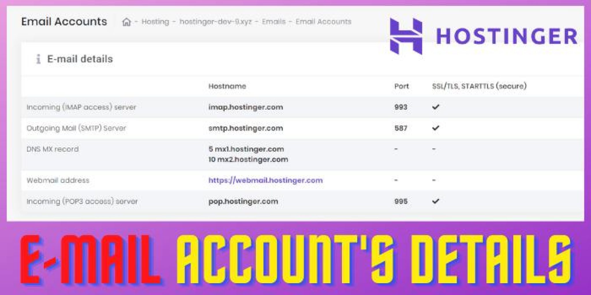 Where Can I Find My Hostinger Email Account Details?