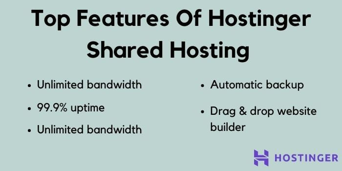 Hostinger shared hosting features